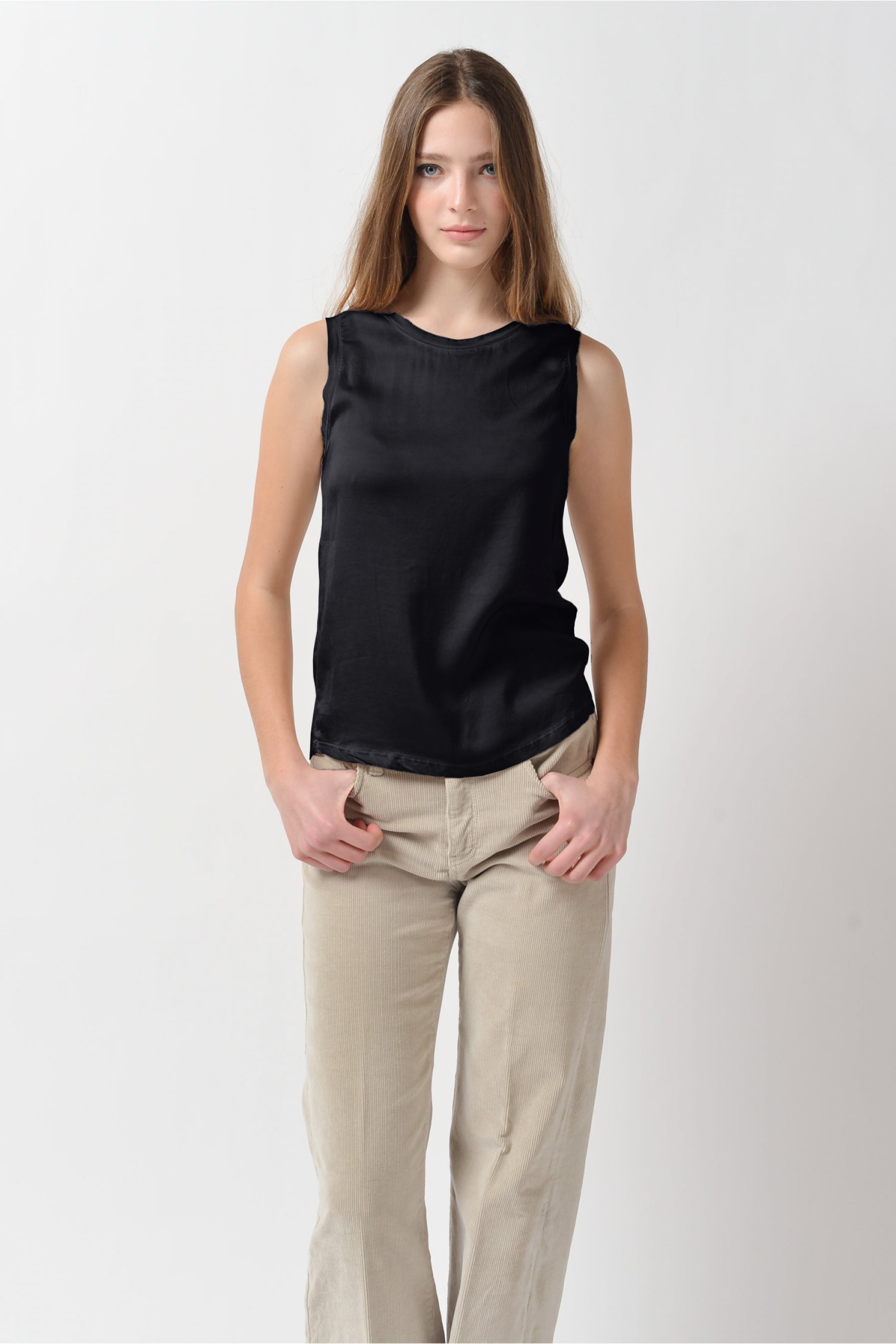 Soave Solid Tank Top - Basalt
