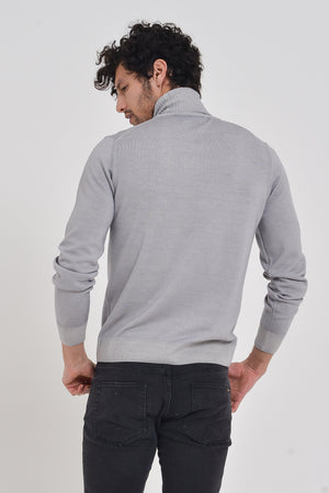 Haster - Extrafine Merino Wool Turtleneck Sweater - Smoke