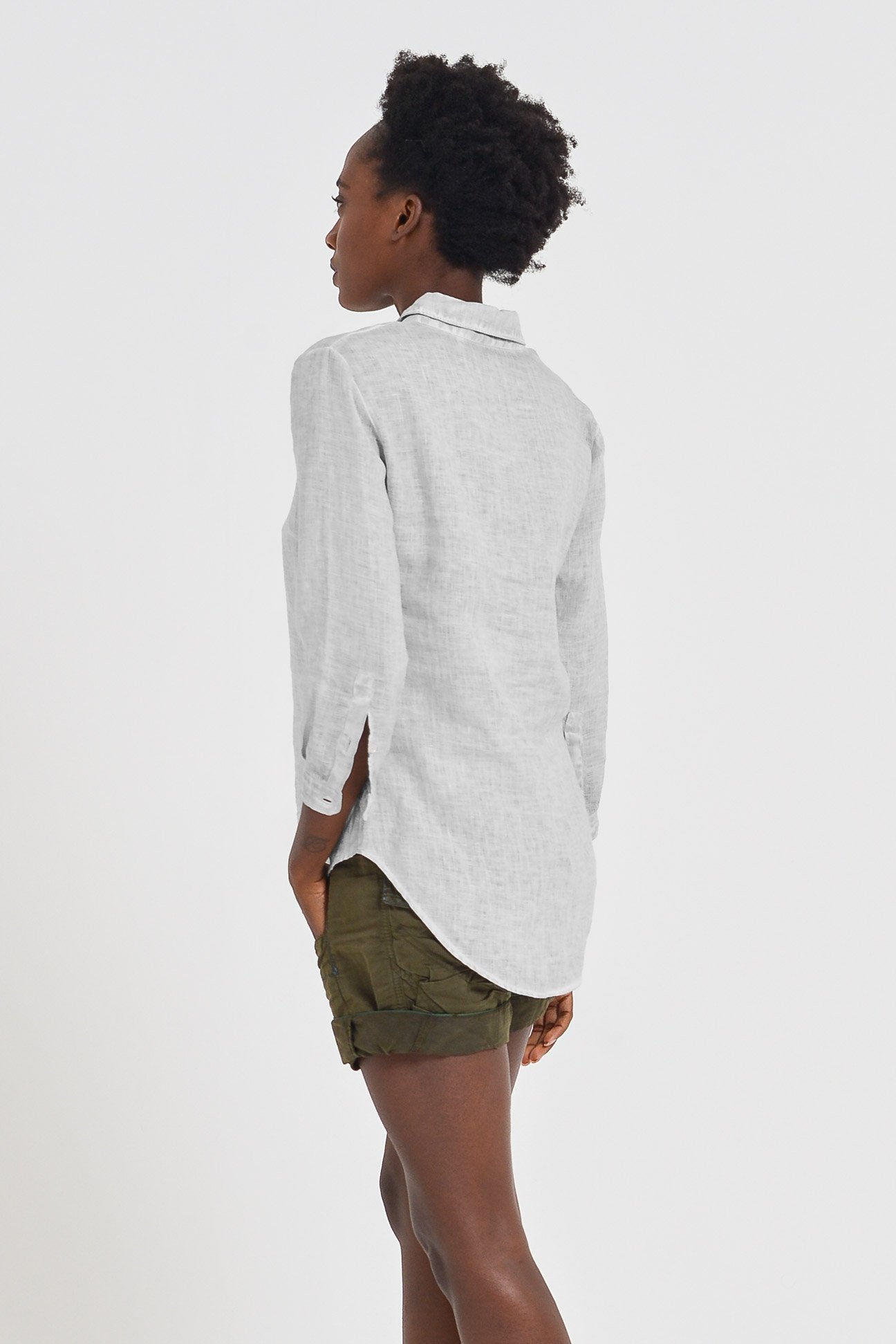 3/4 Sleeve Linen Shirt - Marmo - Shirts