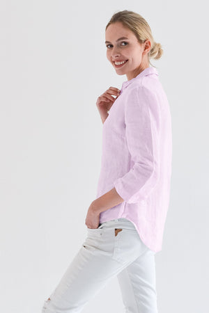 3/4 Sleeve Linen Shirt - Quarzo - Shirts