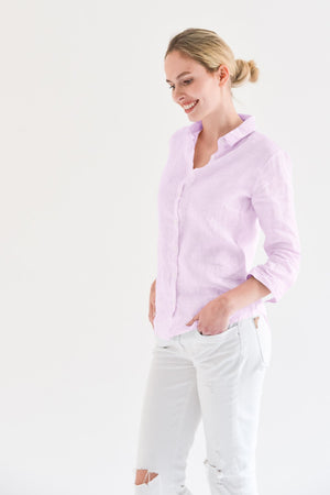 3/4 Sleeve Linen Shirt - Quarzo - Shirts
