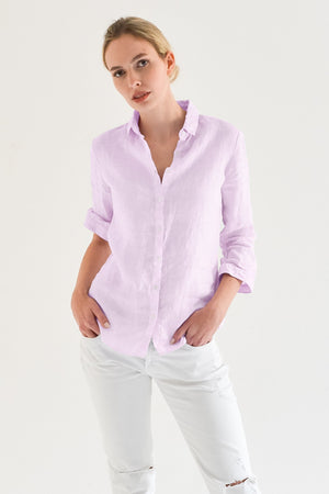 3/4 Sleeve Linen Shirt - Quarzo - Shirts