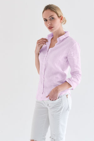 3/4 Sleeve Linen Shirt - Quarzo - Shirts