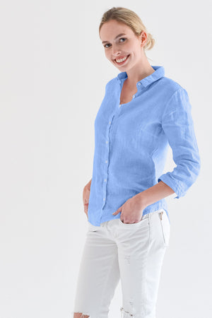 3/4 Sleeve Linen Shirt - Santorini - Shirts