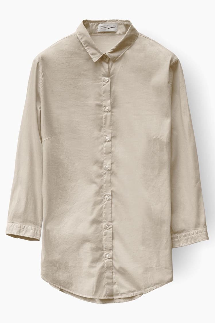 3/4 Sleeve Stretch Poplin Shirt - Canapa - Shirts