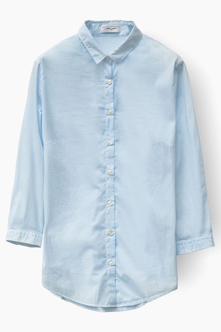 3/4 Sleeve Stretch Poplin Shirt - Cielo - Shirts