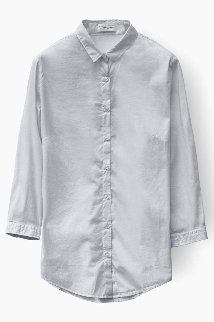 3/4 Sleeve Stretch Poplin Shirt - Marmo - Shirts