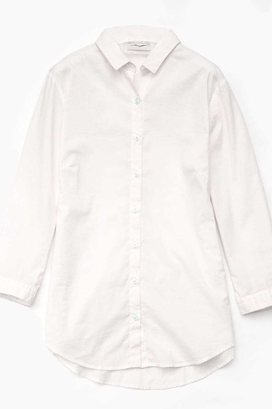 3/4 Sleeve Stretch Poplin Shirts - White - Ploumanac'h