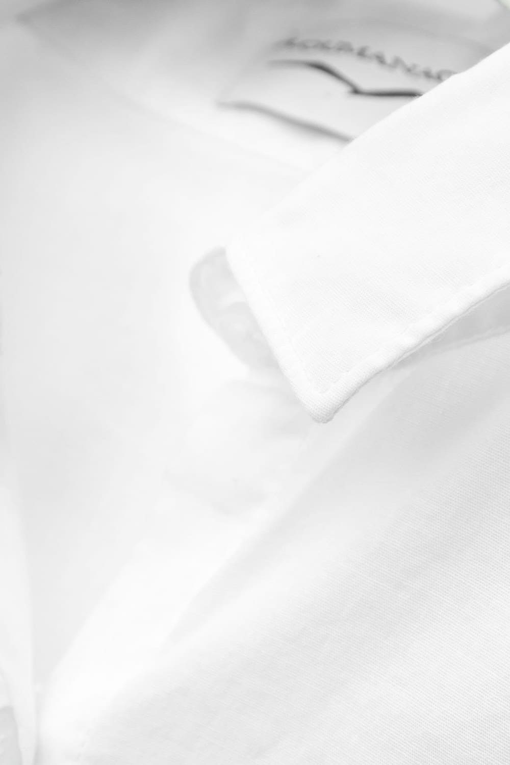 3/4 Sleeve Stretch Poplin Shirts - White - Ploumanac'h