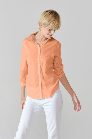 3/4 Sleeve Voile Shirt - Albicocca - Shirts