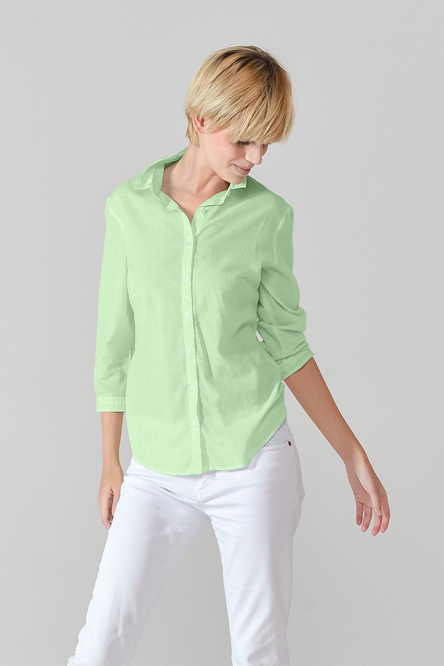3/4 Sleeve Voile Shirt - Antigua - Shirts