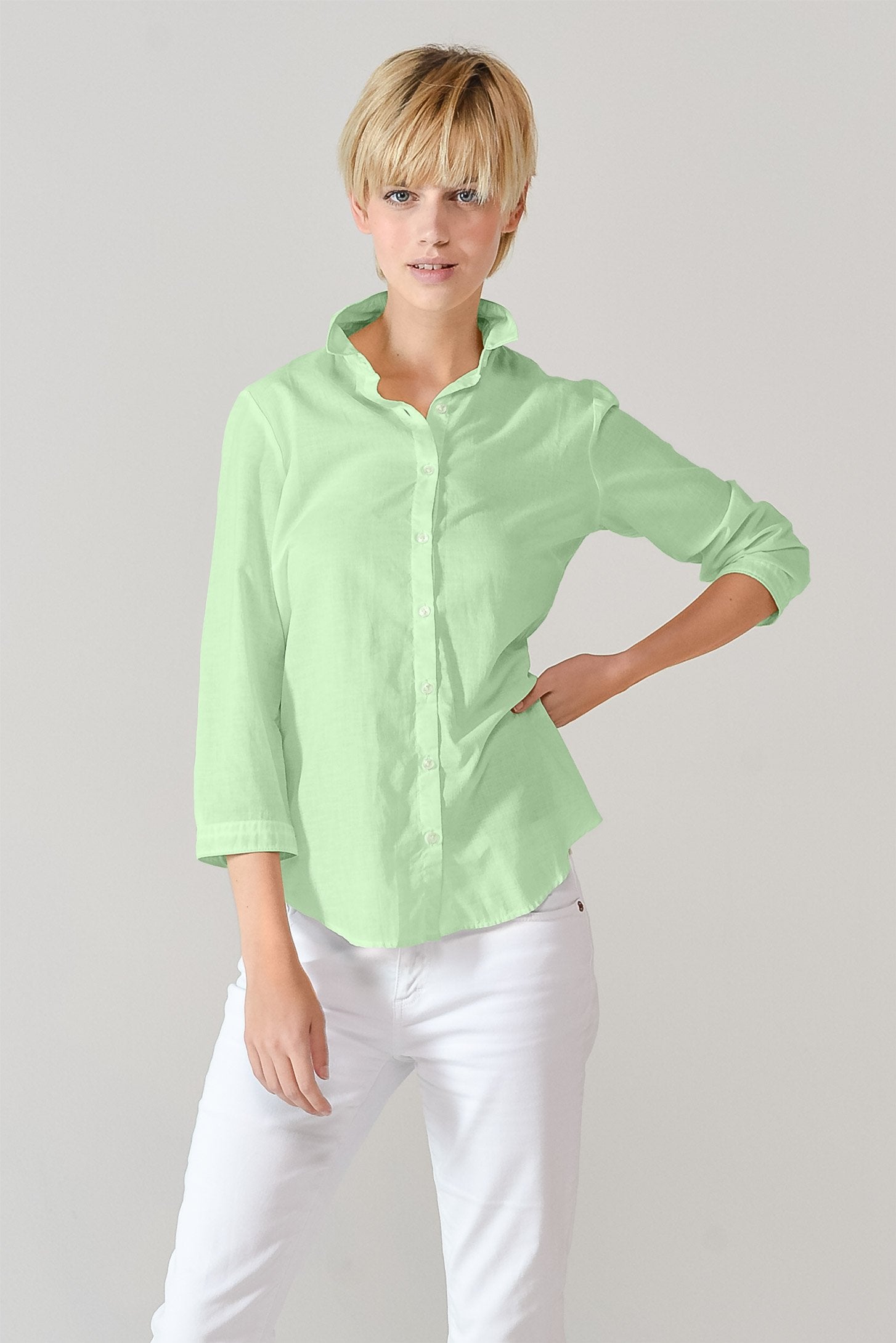 3/4 Sleeve Voile Shirt - Antigua - Shirts