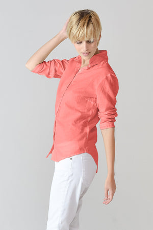 3/4 Sleeve Voile Shirt - Hibiscus - Shirts