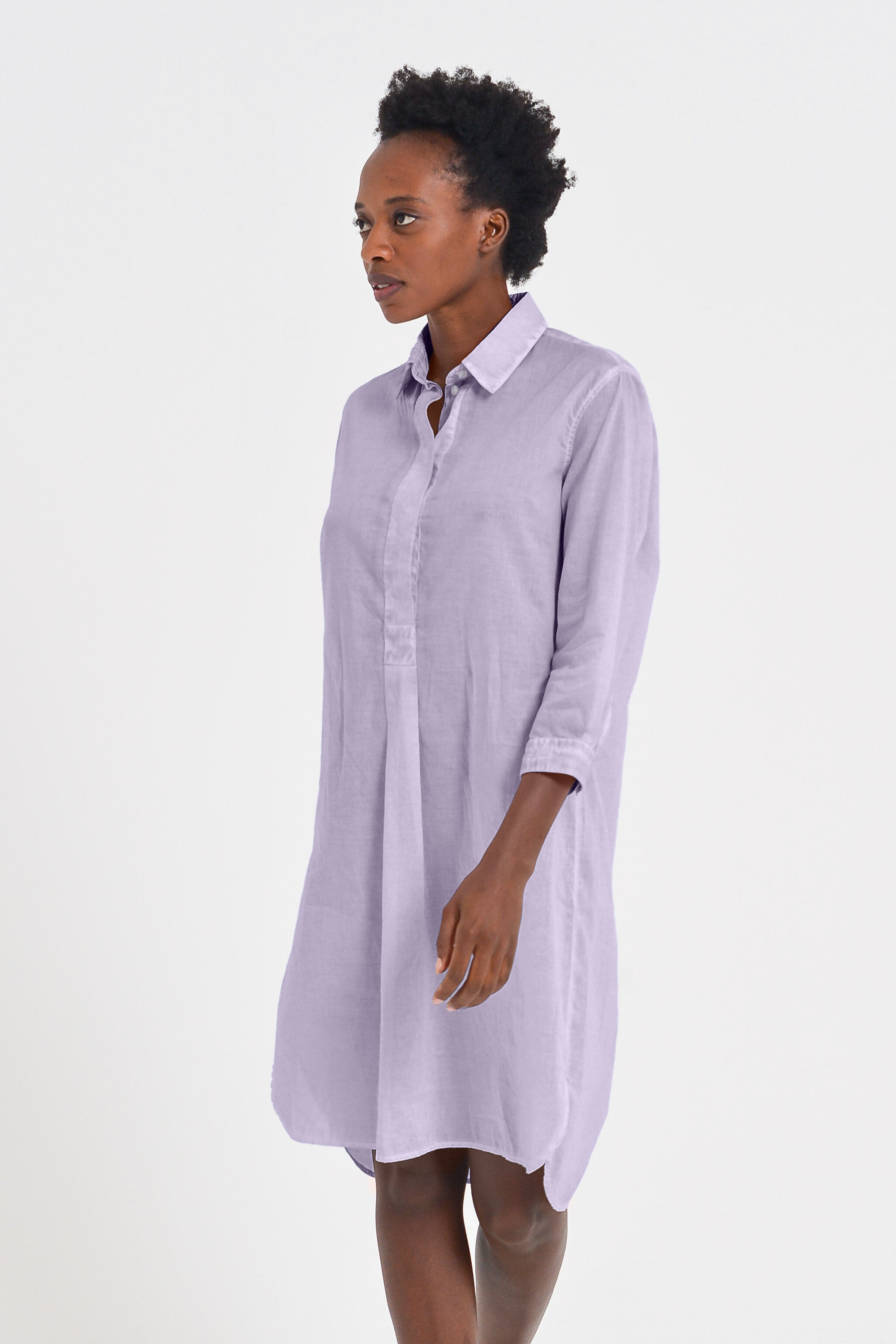 Midi Length Voile Tunic - Mauve