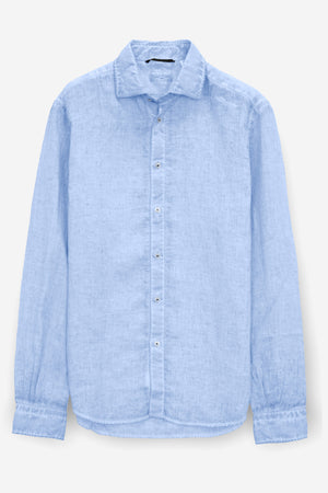 Camicia Lino Relaxed Fit - Cielo