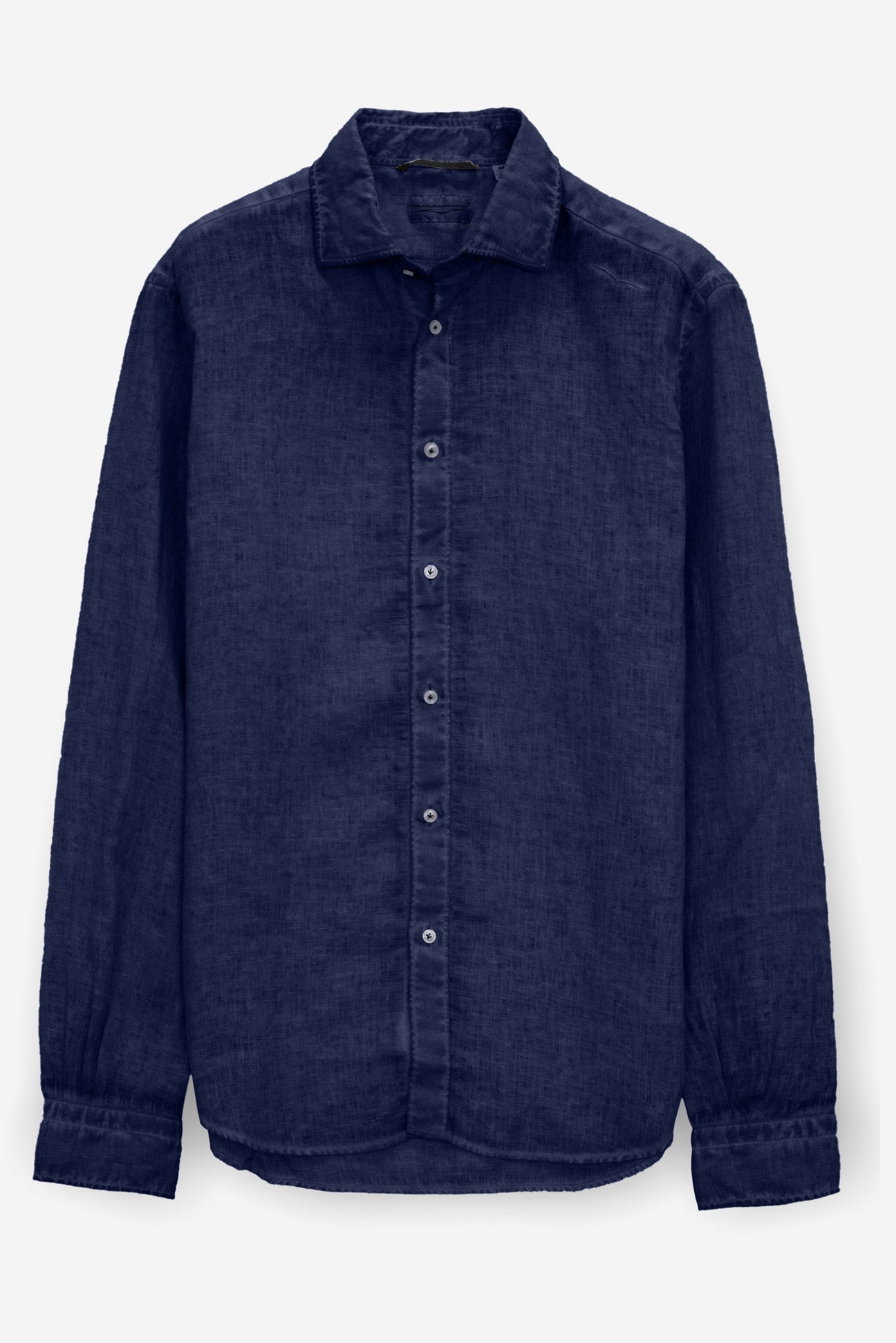 Relaxed Fit Linen Shirt - Navy