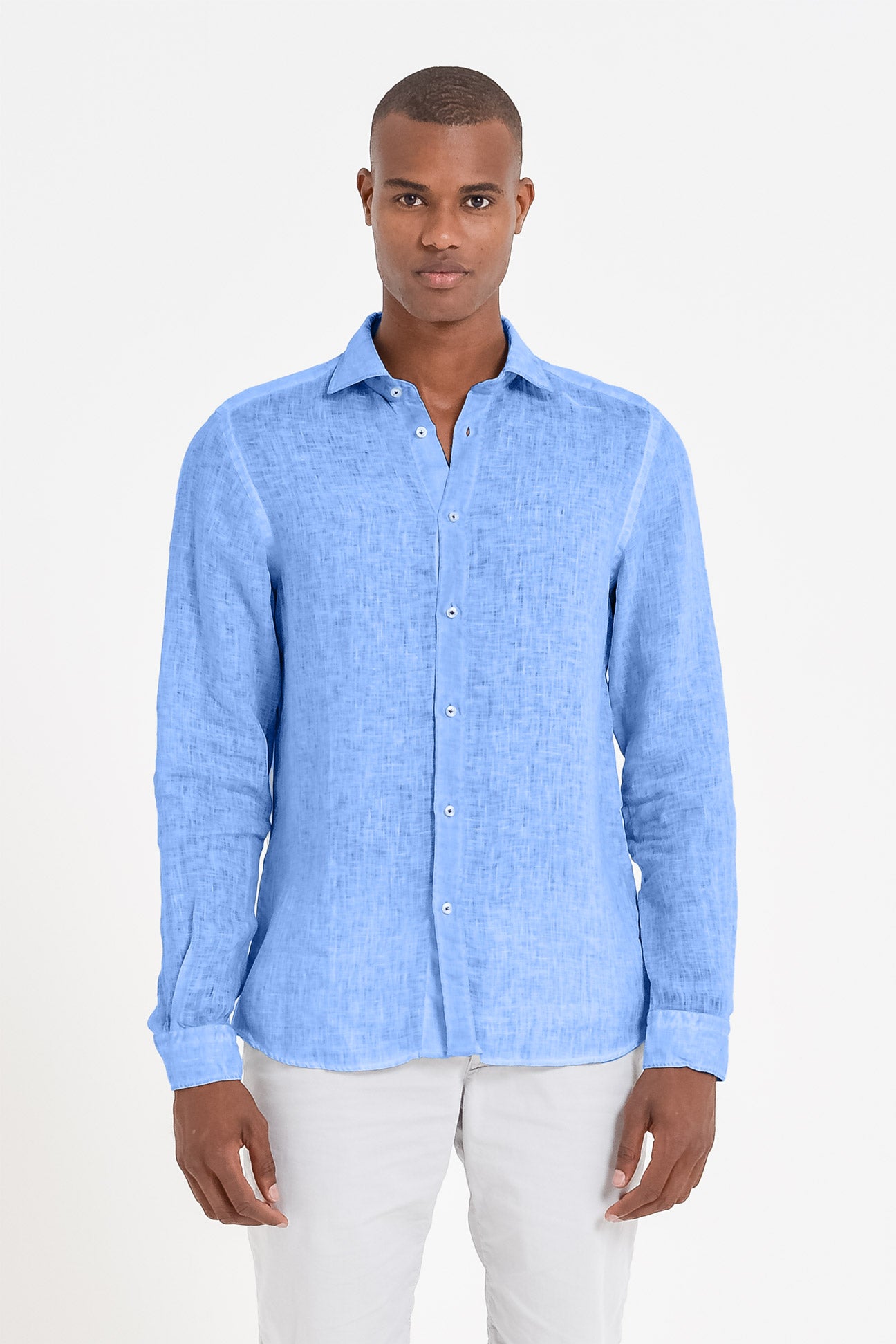 Relaxed Fit Linen Shirt - Santorini