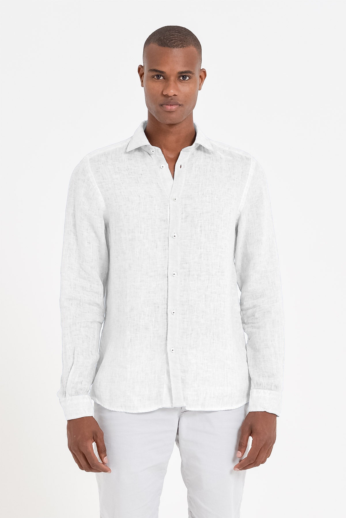 Relaxed Fit Linen Shirt - White