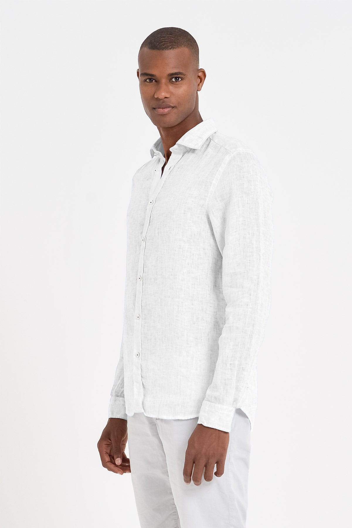 Relaxed Fit Linen Shirt - White