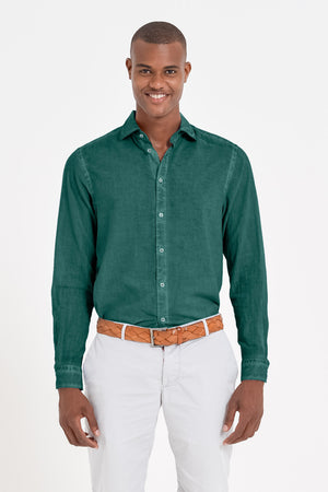 Relaxed Fit Cotton Voile Shirt - Lagoon