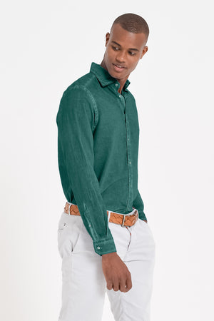 Relaxed Fit Cotton Voile Shirt - Lagoon