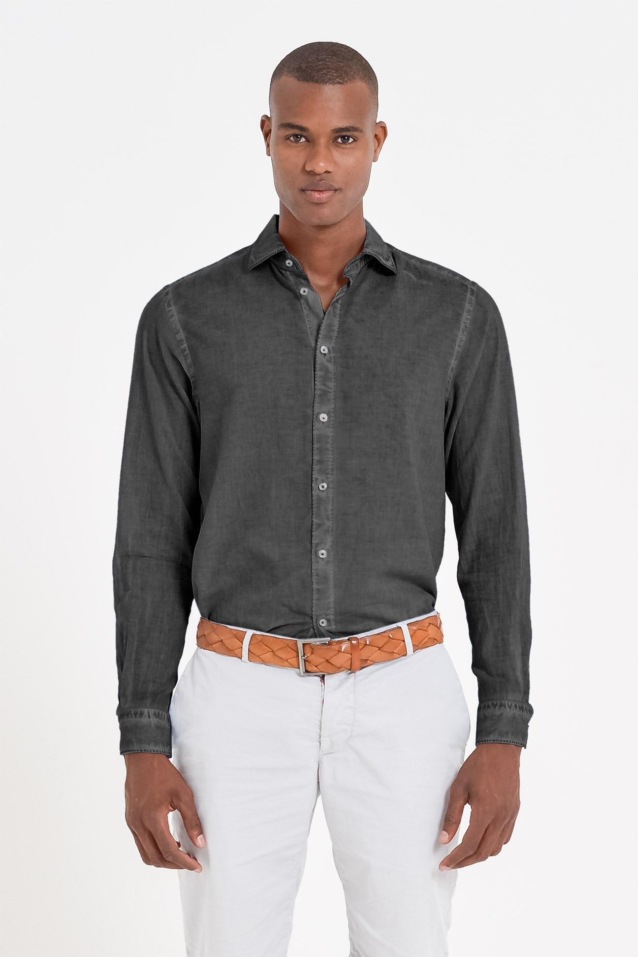 Relaxed Fit Cotton Voile Shirt - Pietra