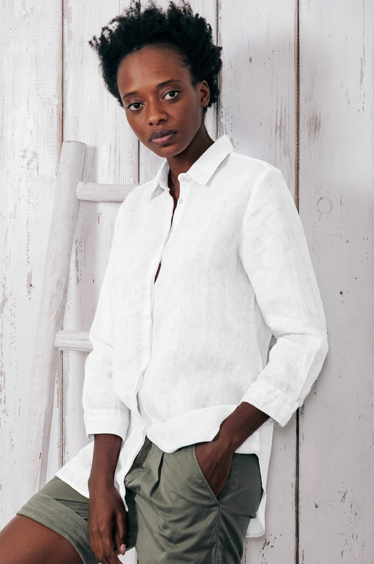 Camicia Lino Augusta - White