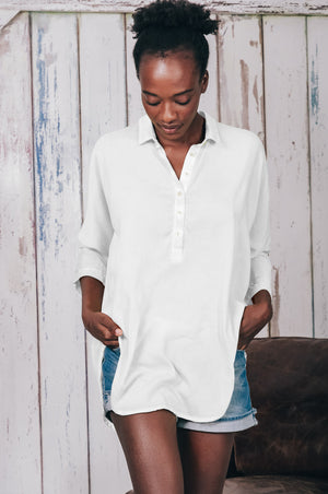 Kimono Polo Shirt - White