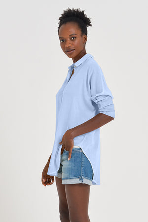 Kimono Polo Shirt - Cielo