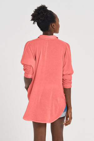 Kimono Polo Shirt - Hibiscus
