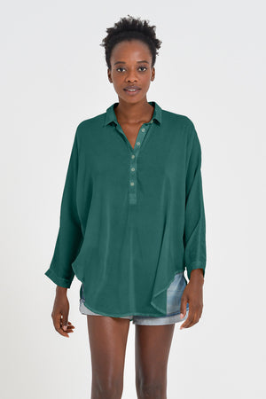 Kimono Polo Shirt - Lagoon