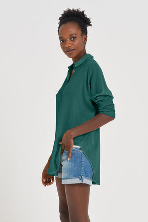 Kimono Polo Shirt - Lagoon