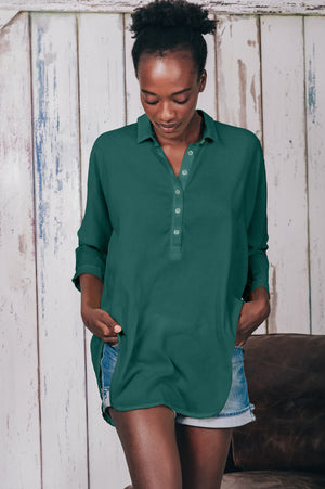 Kimono Polo Shirt - Lagoon