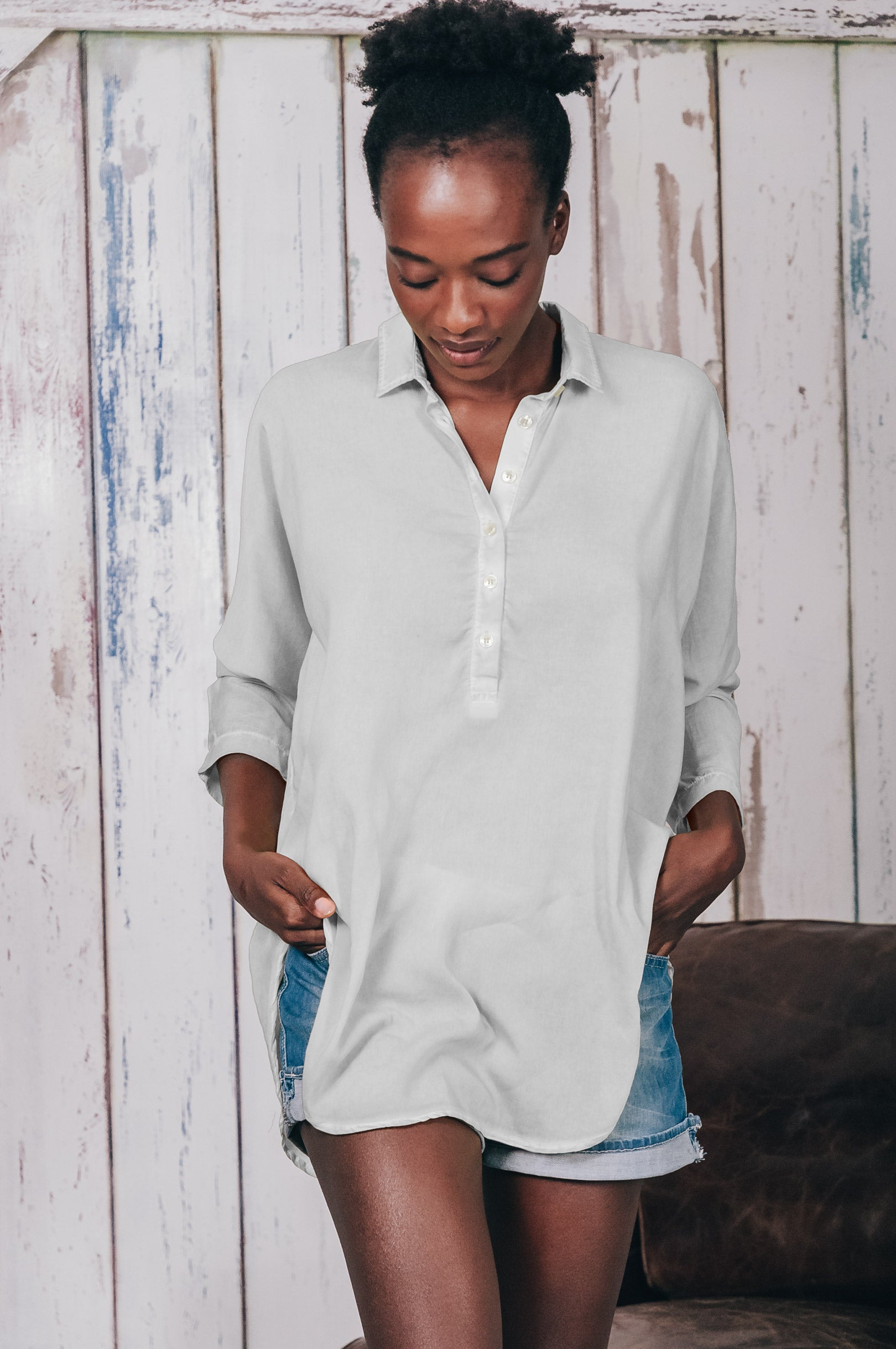 Kimono Polo Shirt - Marmo