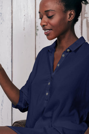 Kimono Polo Shirt - Navy