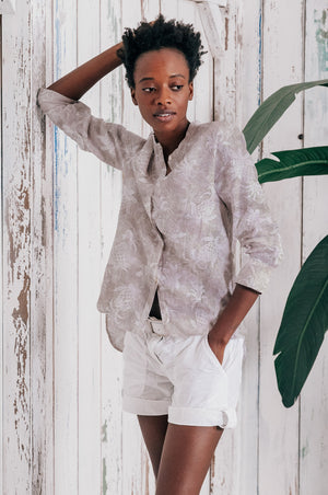 Asia Shirt in Pineapple Print Linen - Canapa