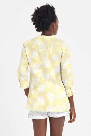 Asia Shirt in Pineapple Print Linen - Samoa