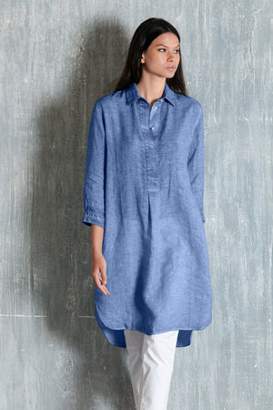 Midi Length Linen Shirtdress - Bay