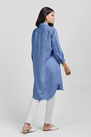 Midi Length Linen Shirtdress - Bay