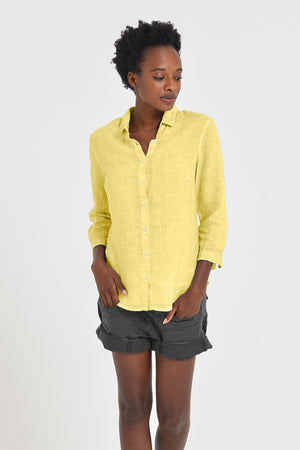 Valerie Shirt in Linen - Limone