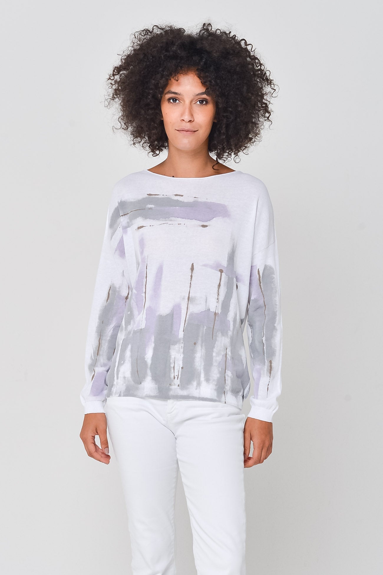 Abstract Art Comfy Knit in Mauve - Sweaters