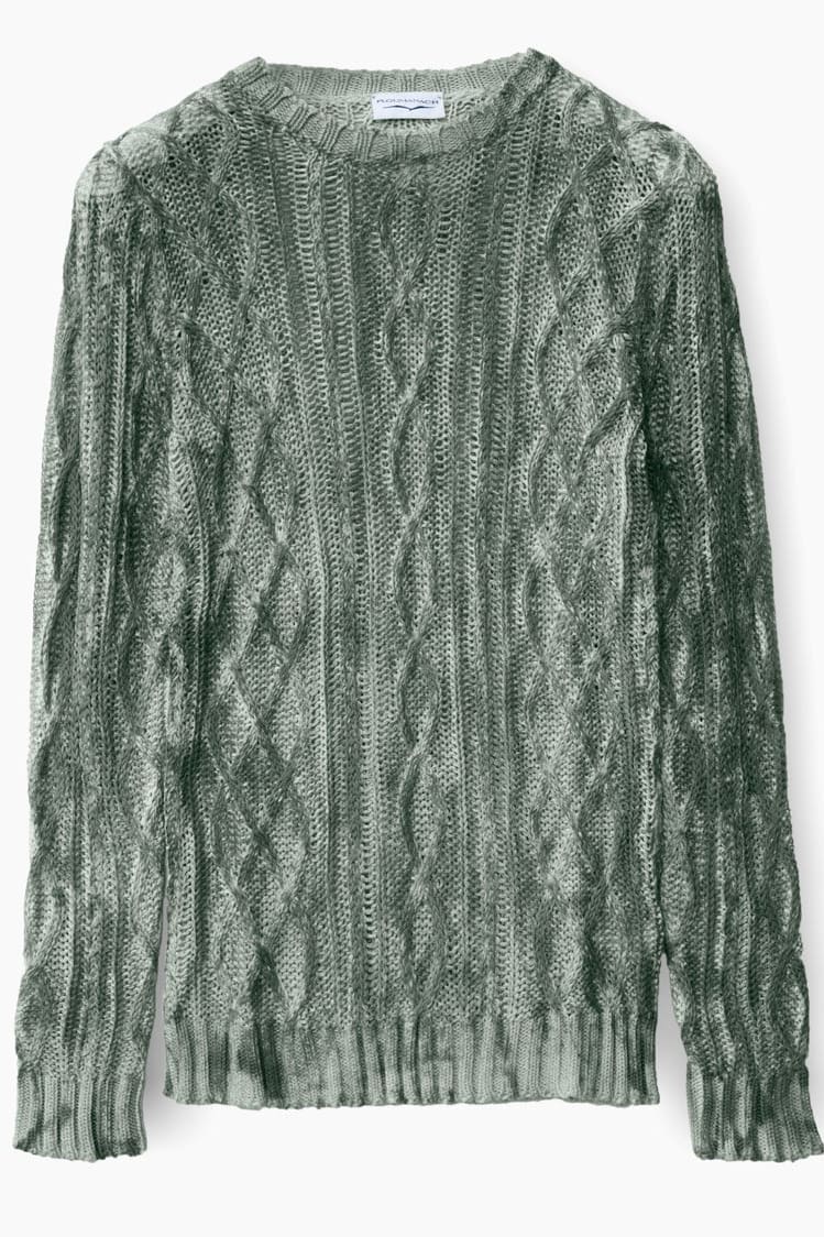 Air-Painted Cable Cotton Sweater - Pietra - Ploumanac'h