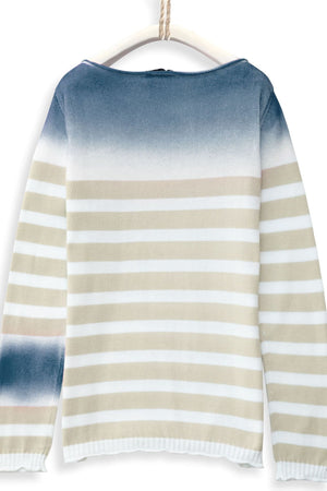 Airbrushed Cotton Jumper in Stripes - Jeans - Ploumanac'h