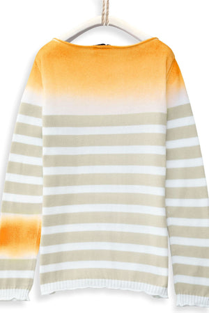 Airbrushed Cotton Jumper in Stripes - Melone - Ploumanac'h