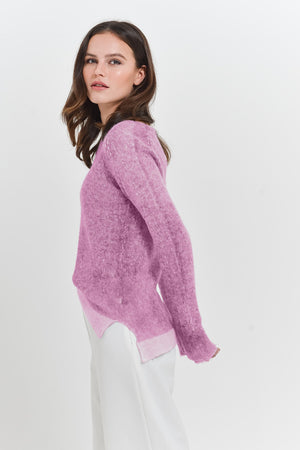 Alpaca Crew Neck Sweater in Jam - Sweaters