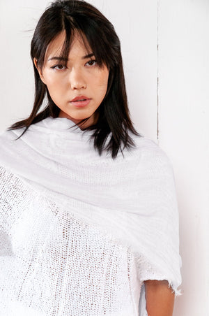 Bamboo Scarf - White - O/S - Scarves & Shawls