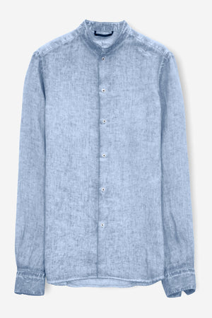 Banded Collar Linen Shirt - Fiji - Shirts