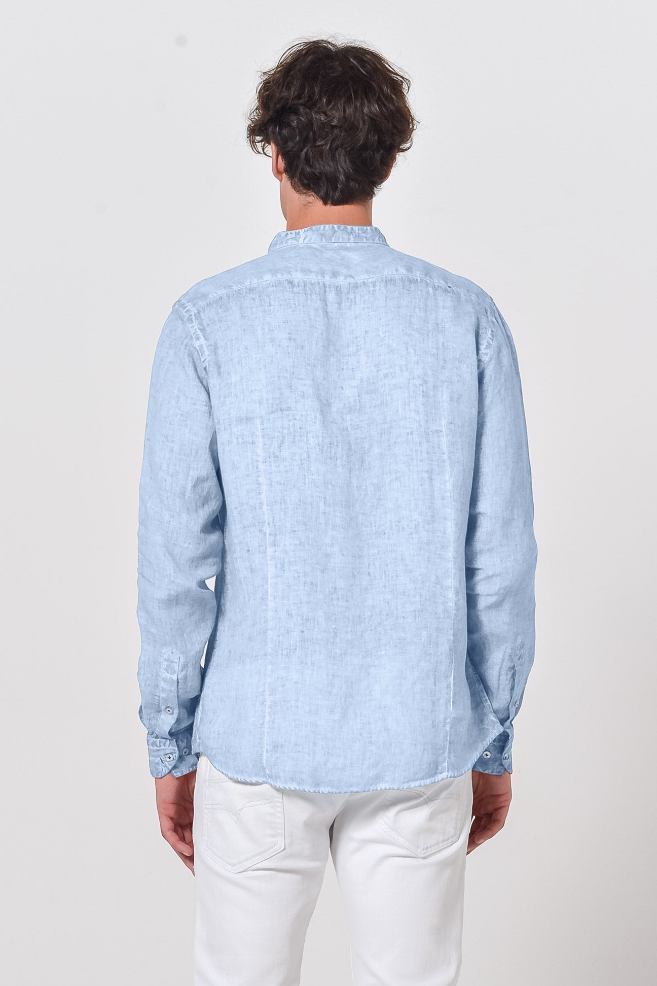 Banded Collar Linen Shirt - Fiji - Shirts
