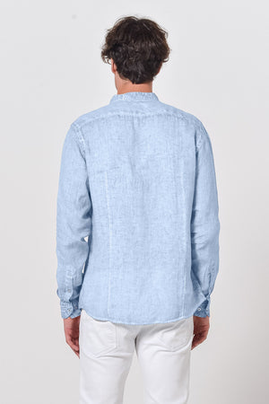 Banded Collar Linen Shirt - Fiji - Shirts