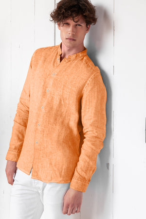 Banded Collar Linen Shirt - Sundance - Shirts